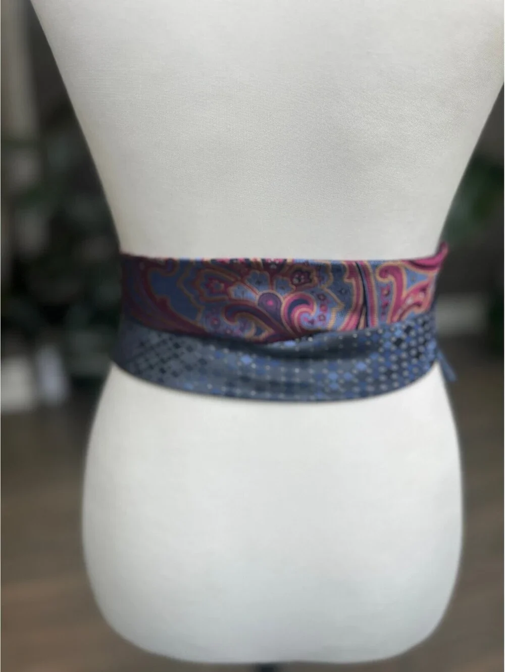Upcycled Silk Necktie Obi Belt | Handmade Corset Style Belt | One-of-a-Kind | OS